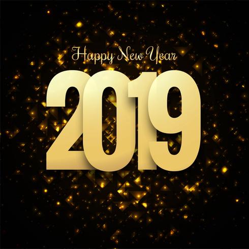 Beautiful Happy New Year 2019 text design vector