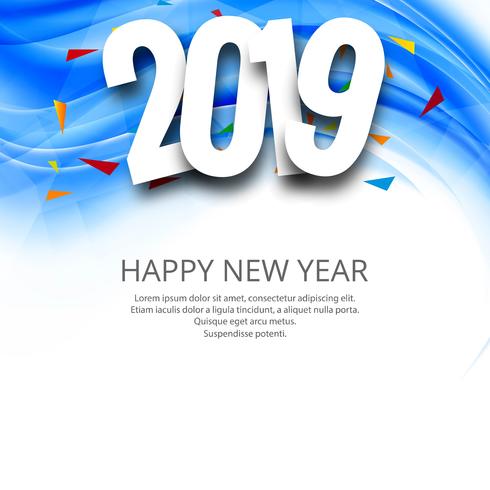 Happy new year 2019 card celebration background vector