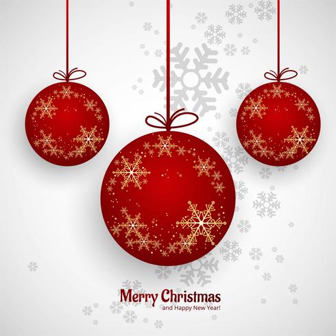 Beautiful merry christmas ball decorative background vector