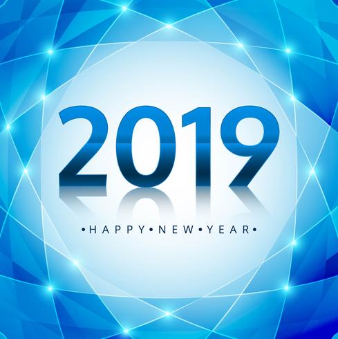 Beautiful Happy New Year 2019 text festival background vector