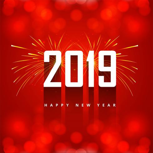 Elegant 2019 happy new year colorful card design vector