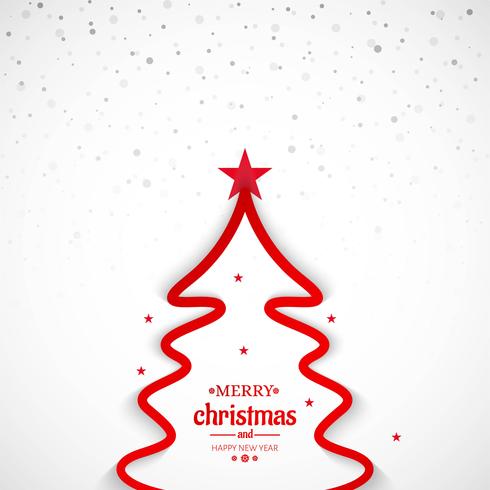 Merry christmas minimal line tree background vector