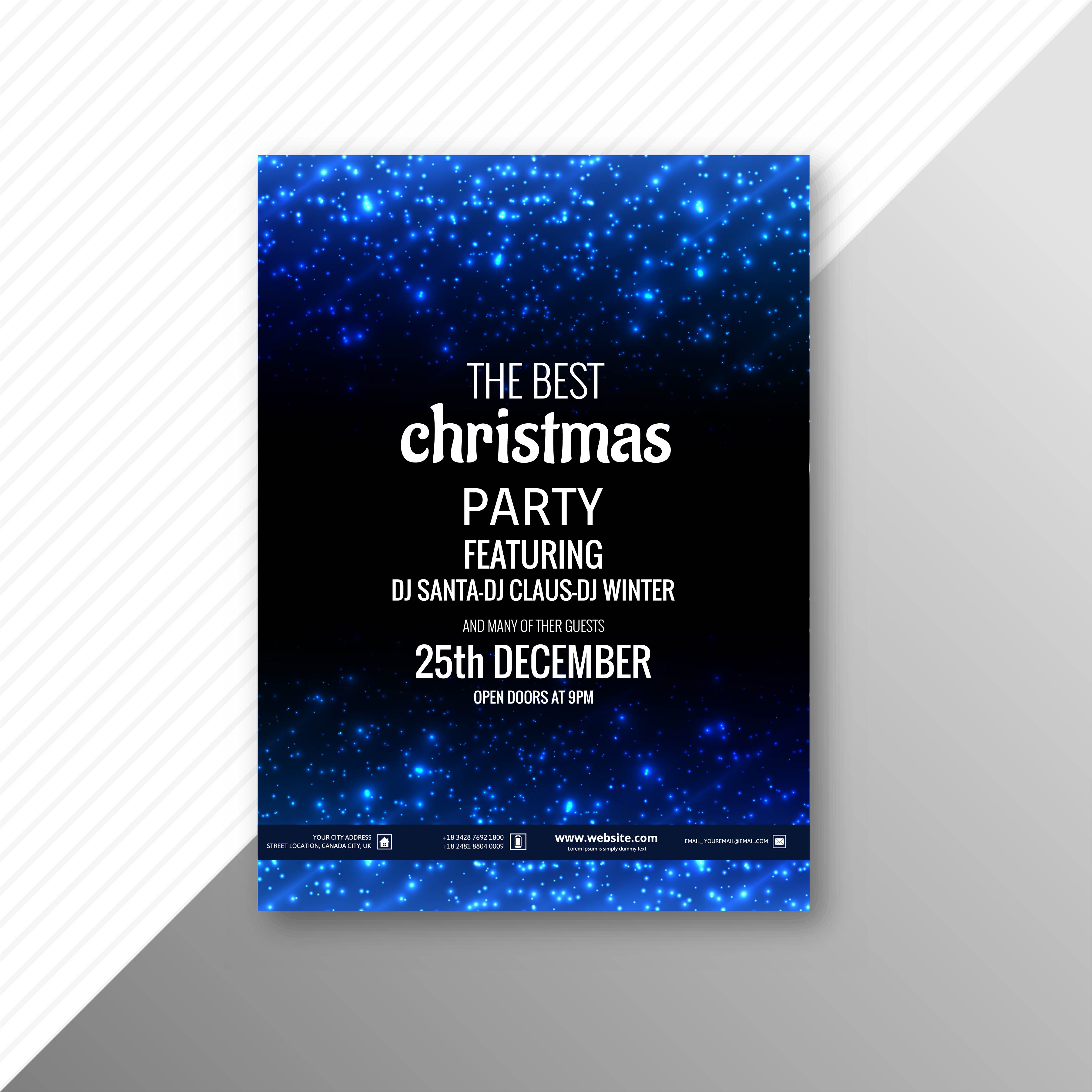 Beautiful merry christmas card brochure party template design 266472