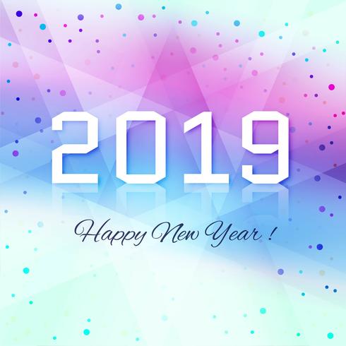 Beautiful Happy New Year 2019 text festival background vector