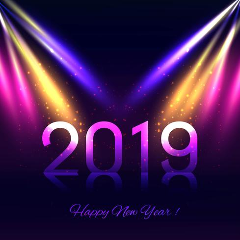 Happy New Year 2019 card celebration colorful background vector