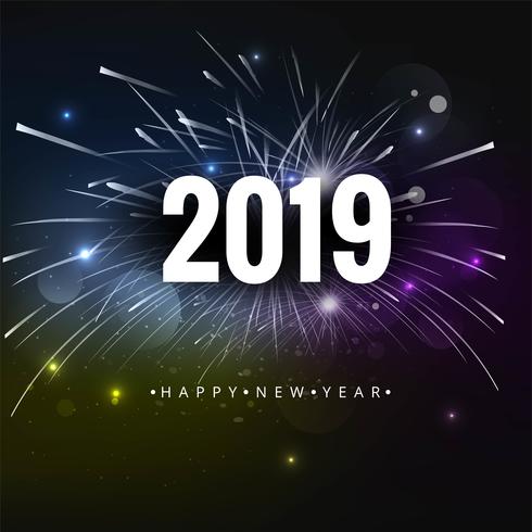 Beautiful Happy New Year 2019 text background vector