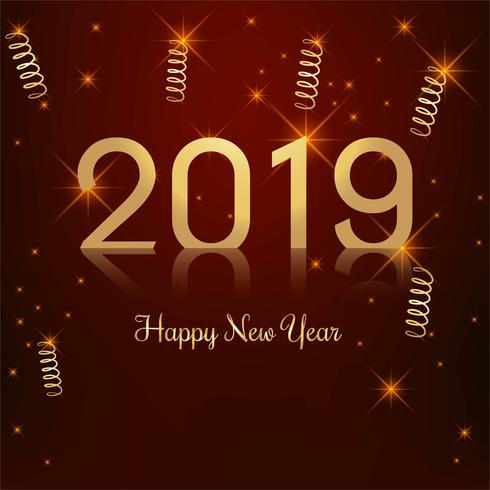 Beautiful Happy New Year 2019 with celebration colorful backgrou vector