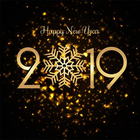 2019 Happy New Year text colorful shiny background vector