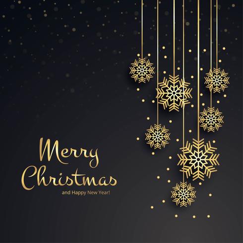 Beautiful merry christmas snowflake card background vector