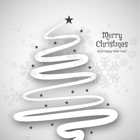 Merry christmas minimal line tree background vector