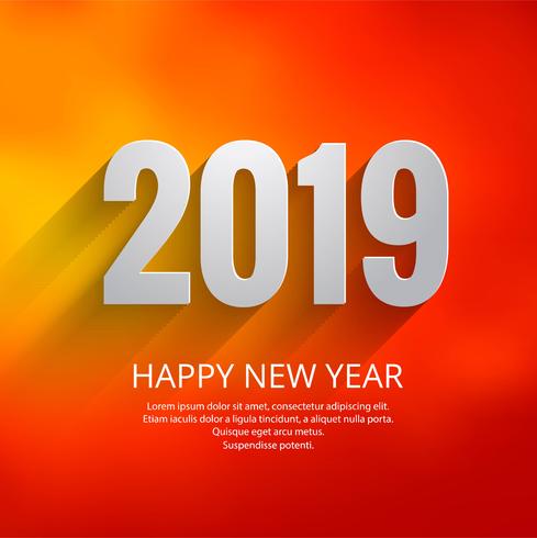 2019 Happy New Year text colorful shiny background vector