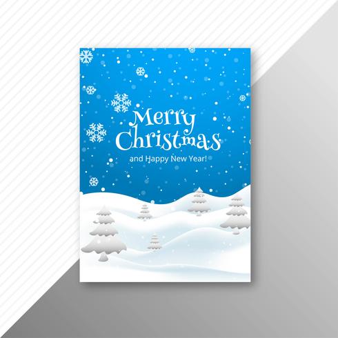 Beautiful festival merry christmas template brochure design vector