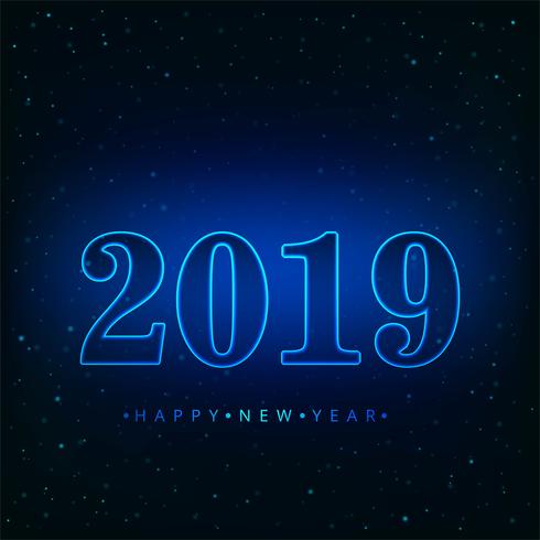 Beautiful Happy New Year 2019 text festival background vector