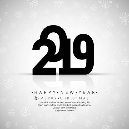 Beautiful Happy New Year 2019 text background vector