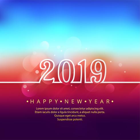 Celebración 2019 colorido feliz año nuevo fondo vector