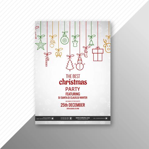 Merry Christmas party flyer template background vector