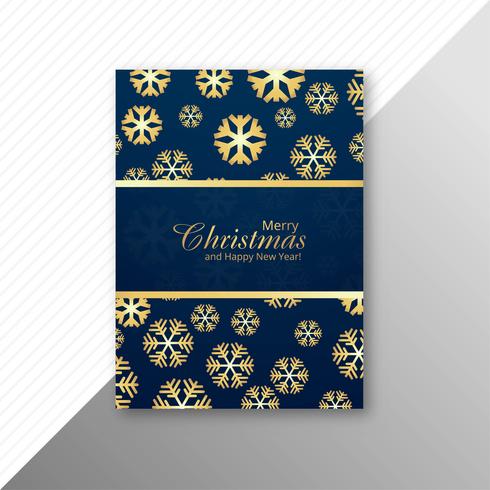 Marry christmas snowflake brochure template design vector
