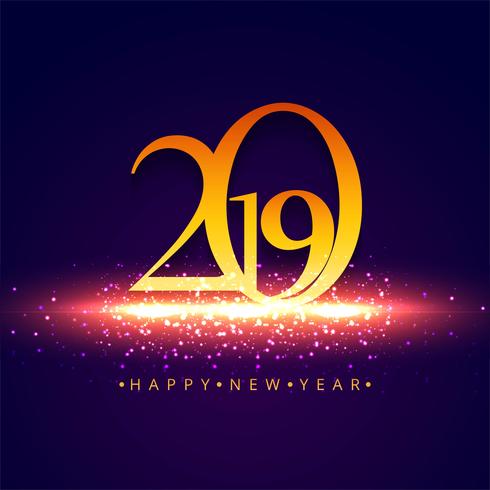 Elegant 2019 happy new year colorful card design vector