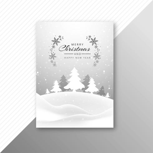 Marry christmas tree brochure template design vector