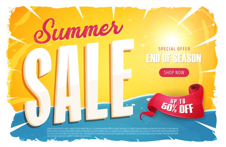 Hot Summer Sale Banner vector