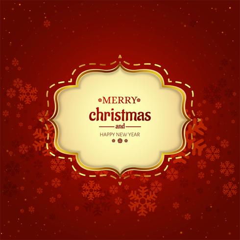 Beautiful decorative card merry christmas background vector