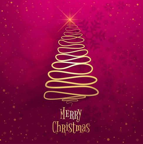 Merry christmas minimal line tree background vector