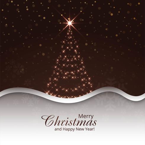 Merry christmas tree celebration background vector