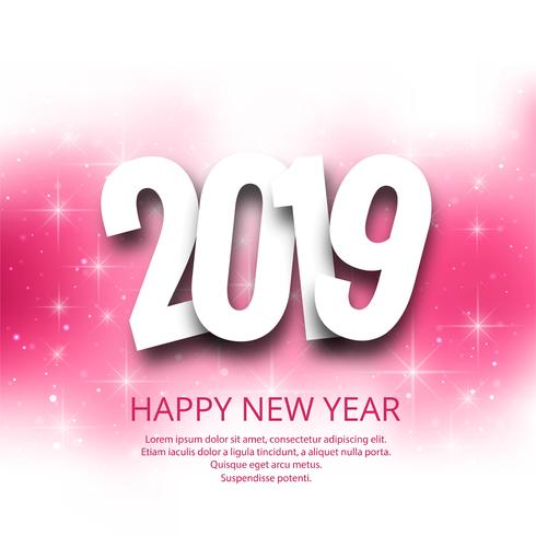 Beautiful Happy New Year 2019 text background vector