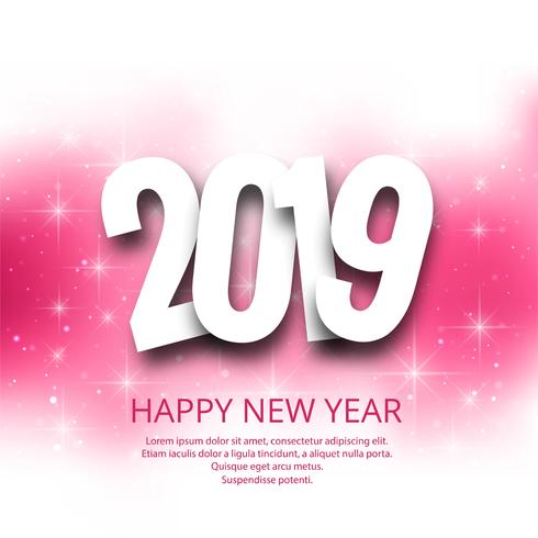 Beautiful Happy New Year 2019 text background vector