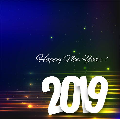 Beautiful Happy New Year 2019 text festival background vector