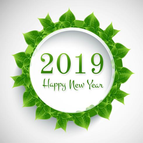 Elegant 2019 happy new year colorful card design vector