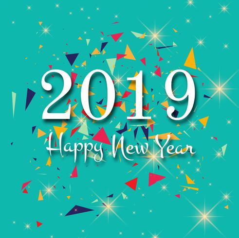 Celebration 2019 colorful happy new year background vector