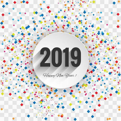 Beautiful Happy New Year 2019 text background vector
