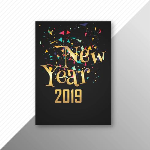 Happy New Year 2019 brochure template design vector