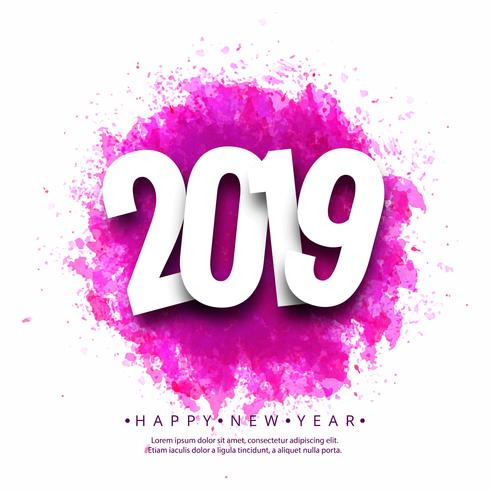 Fondo de texto hermoso feliz año nuevo 2019 vector