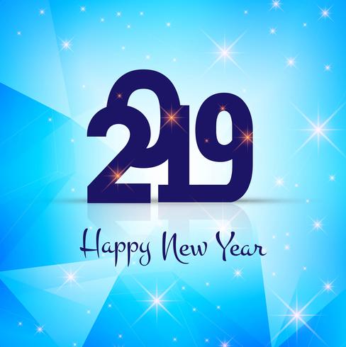 2019 Happy New Year text colorful shiny background vector