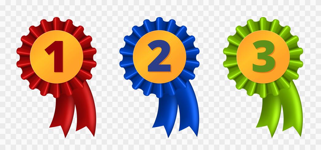 Ribbon award, Three variants vector