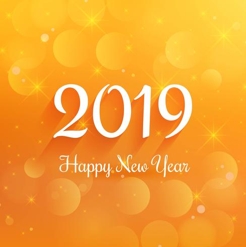 Elegante 2019 feliz año nuevo tarjeta colorida vector de fondo