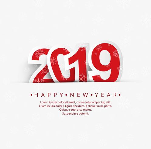 Beautiful Happy New Year 2019 text festival background vector