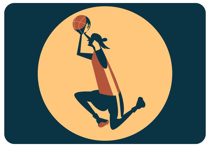 Female Basket Player Shooting Vector