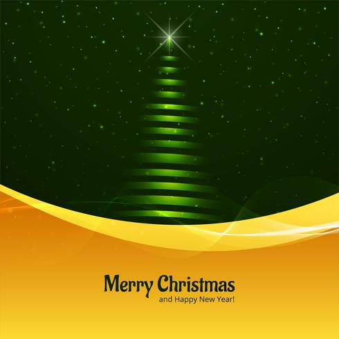Beautiful glitters Merry christmas tree background vector
