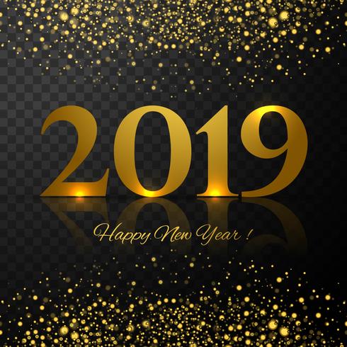 Beautiful Happy New Year 2019 text festival background vector