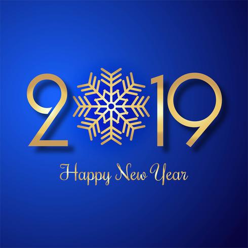 2019 Happy New Year text colorful shiny background vector