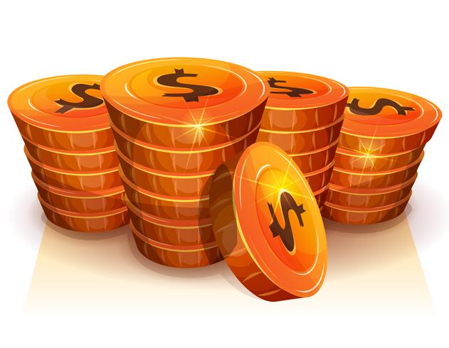 Stack Of Dollar Coins For Game Ui vector