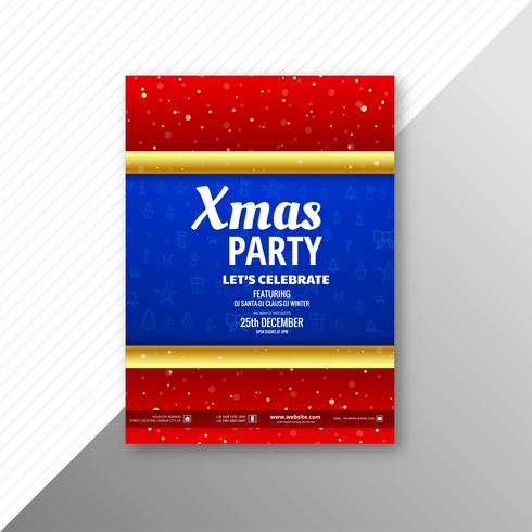 Merry Christmas party flyer template background vector