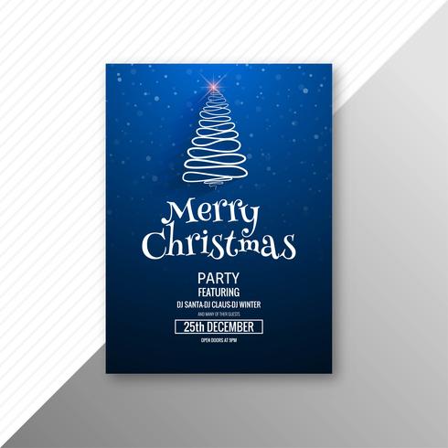 Merry christmas tree card brochure party template vector