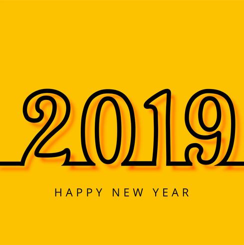 Elegante diseño de tarjeta de feliz año nuevo colorido 2019 vector