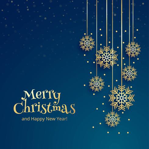 Beautiful merry christmas decorative snowflake background vector