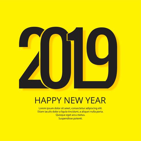 Elegant 2019 happy new year colorful card design vector