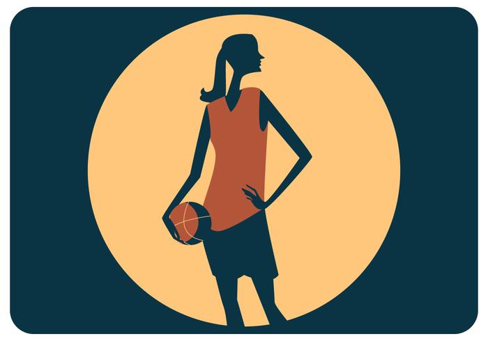 girl basketball player standing silhouette